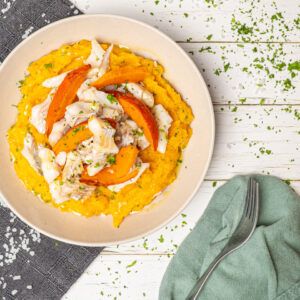 Filet de la mer avec sa purée de butternut